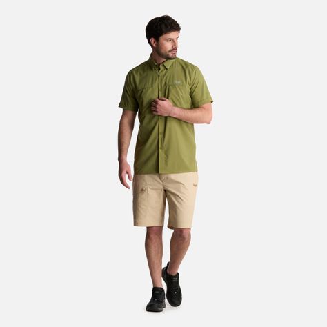 Camisa Hombre Wallace Short Sleeve Q-dry Shirt Verde Lippi-4