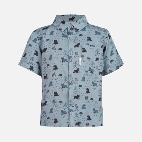 Camisa Niño Cliff Shirt Print Azul Piedra Lippi-0