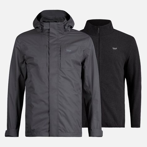 Chaqueta Hombre Tres Cruces Fusion-3 Hoody Jacket Negro Lippi-0