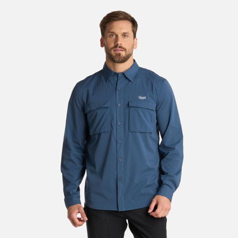 Camisa Hombre Rosselot Long Sleeve Q-Dry Azul Lippi I25-0