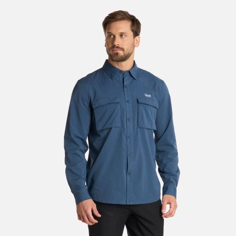 Camisa Hombre Rosselot Long Sleeve Q-Dry Azul Lippi I25-1