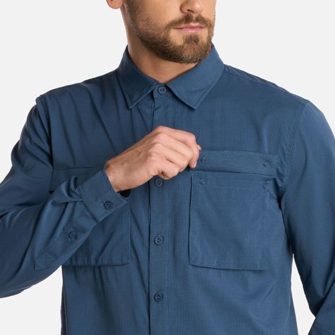 Camisa Hombre Rosselot Long Sleeve Q-Dry Azul Lippi I25-3