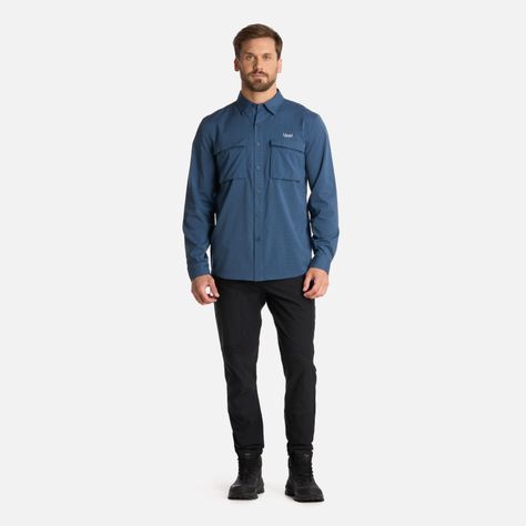 Camisa Hombre Rosselot Long Sleeve Q-Dry Azul Lippi I25-5