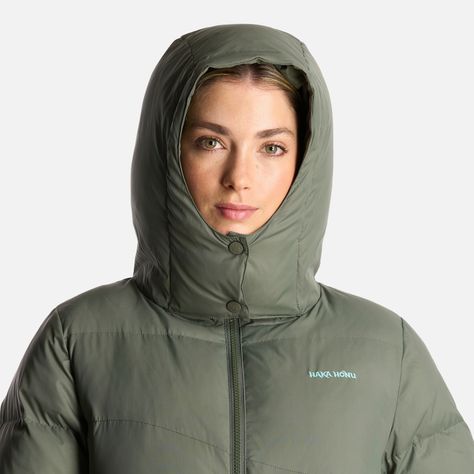 Chaqueta Mujer Termal Verde Grisaceo Haka Honu-5