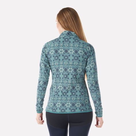 Poleron Mujer Jacaranda Nano-F 14 Zip Print Jade Oscuro Lippi-2
