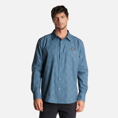 Camisa Hombre Cumbre Manga Larga Turquesa Oscuro Haka Honu-1