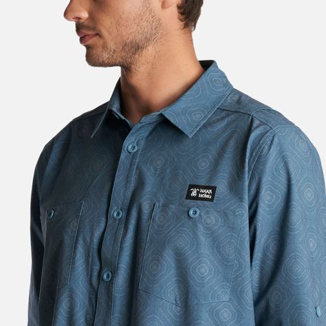 Camisa Hombre Cumbre Manga Larga Turquesa Oscuro Haka Honu-4