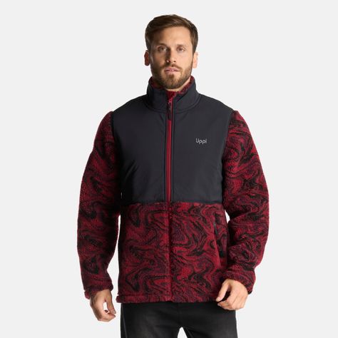 Chaqueta Hombre Glaciar Sherpa-Pro Jacket Print Burdeo Lippi-1