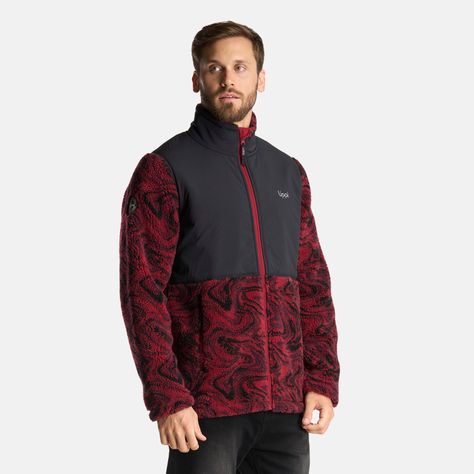 Chaqueta Hombre Glaciar Sherpa-Pro Jacket Print Burdeo Lippi-2