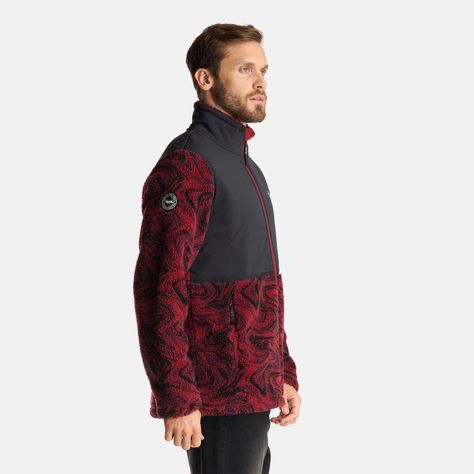 Chaqueta Hombre Glaciar Sherpa-Pro Jacket Print Burdeo Lippi-3