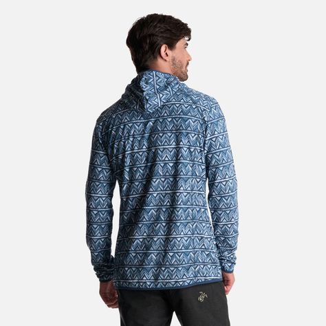 Poleron Hombre Taina Nui Print Azul Haka Honu I24-2