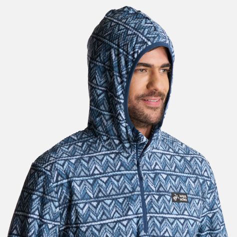 Poleron Hombre Taina Nui Print Azul Haka Honu I24-3