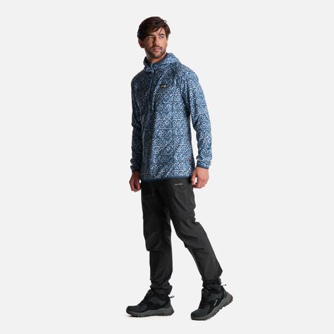 Poleron Hombre Taina Nui Print Azul Haka Honu I24-4
