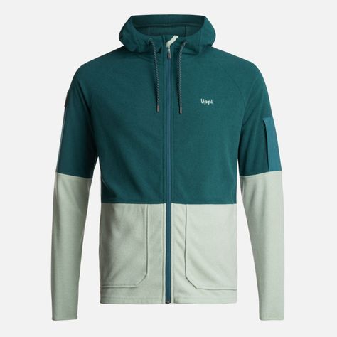 Poleron Hombre Stripes Nano-F Full Zip Hoody Petroleo Lippi V24-0