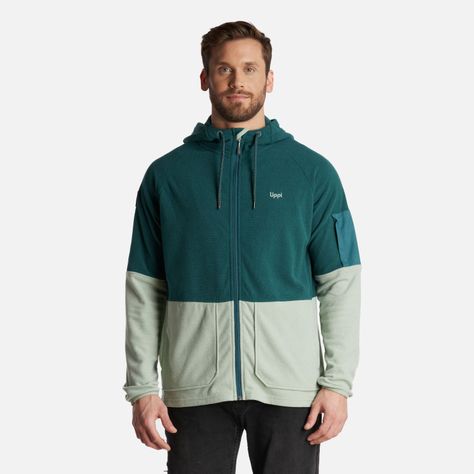 Poleron Hombre Stripes Nano-F Full Zip Hoody Petroleo Lippi V24-1