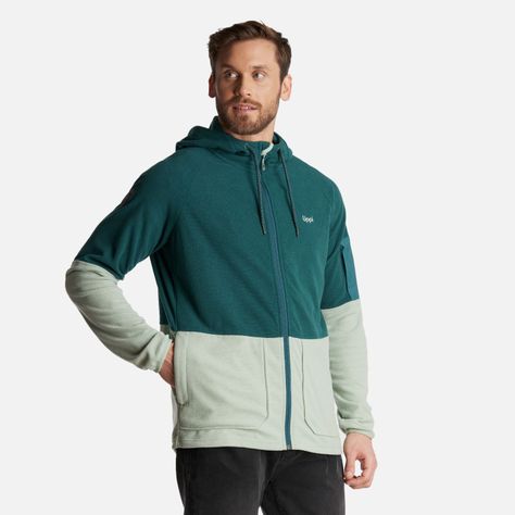 Poleron Hombre Stripes Nano-F Full Zip Hoody Petroleo Lippi V24-2