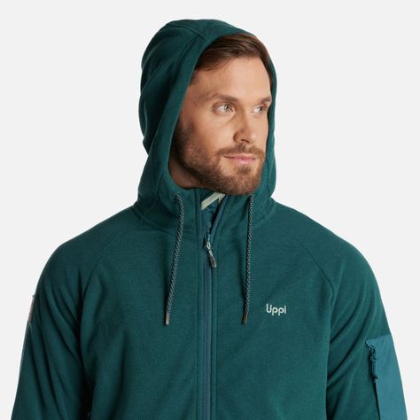 Poleron Hombre Stripes Nano-F Full Zip Hoody Petroleo Lippi V24-4