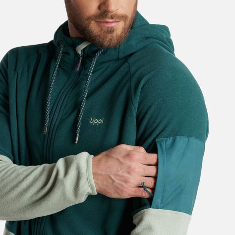 Poleron Hombre Stripes Nano-F Full Zip Hoody Petroleo Lippi V24-5