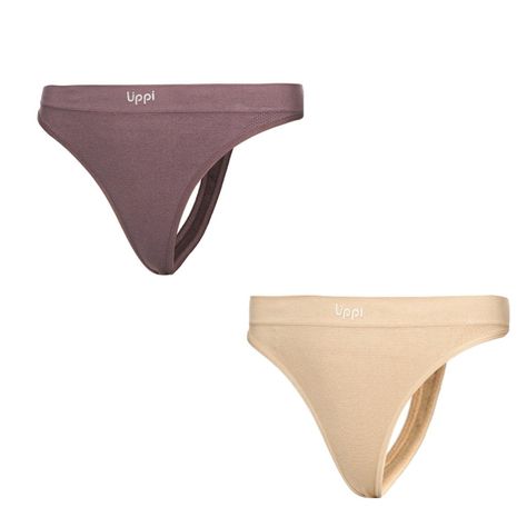 Ropa Interior Mujer Pack Skintec Sport Thong Malva y Taupe Lippi-0