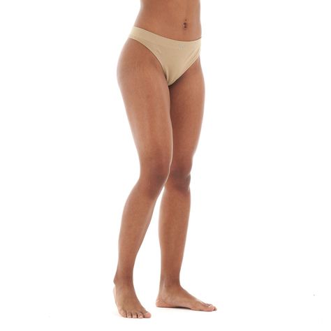 Ropa Interior Mujer Pack Skintec Sport Thong Malva y Taupe Lippi-2