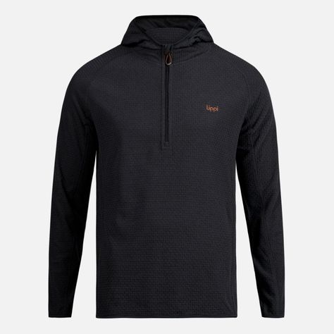 Poleron Hombre Jacaranda Nano-F 1/4 Zip Hoody Negro Lippi-0