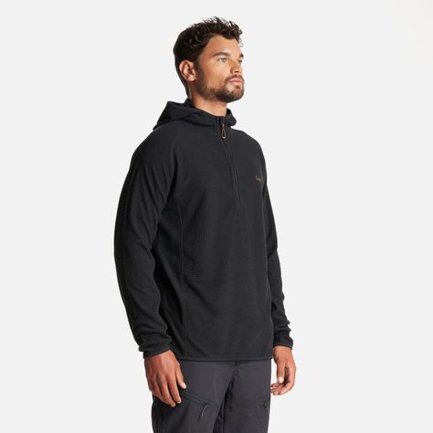 Poleron Hombre Jacaranda Nano-F 1/4 Zip Hoody Negro Lippi-2
