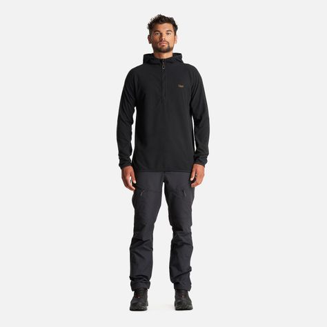 Poleron Hombre Jacaranda Nano-F 1/4 Zip Hoody Negro Lippi-5