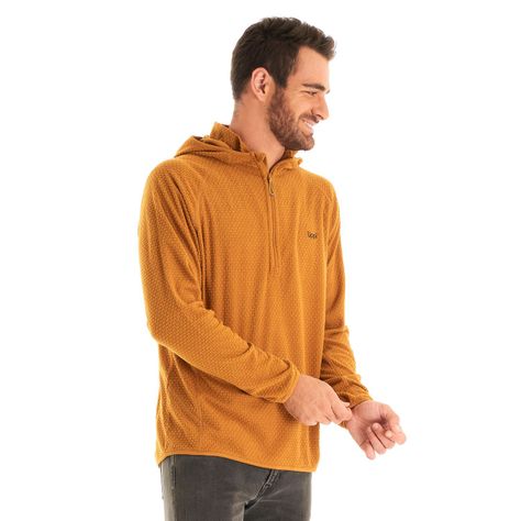 Poleron Hombre Jacaranda Nano-F 14 Zip Hoody Mostaza Lippi-2