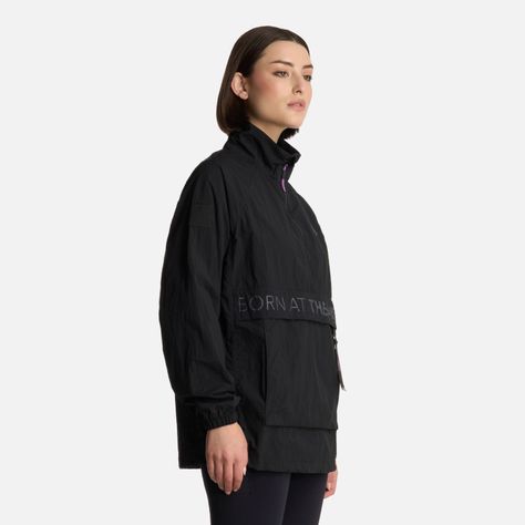 Chaqueta Mujer WindCity WindBreaker 1/4 Zip Negro Lippi-1