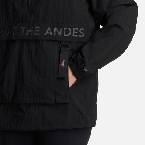 Chaqueta Mujer WindCity WindBreaker 1/4 Zip Negro Lippi-5
