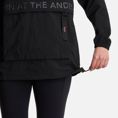 Chaqueta Mujer WindCity WindBreaker 1/4 Zip Negro Lippi-6
