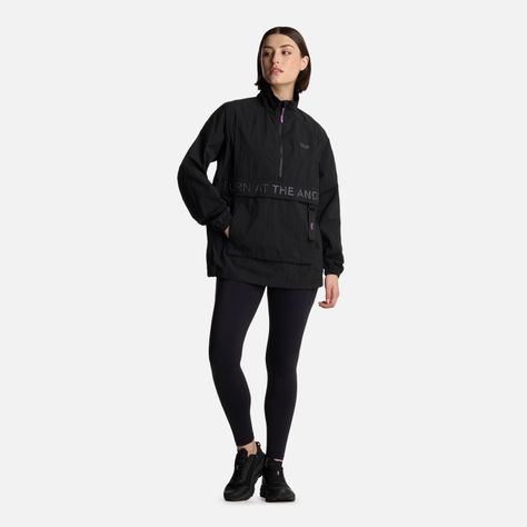 Chaqueta Mujer WindCity WindBreaker 1/4 Zip Negro Lippi-7