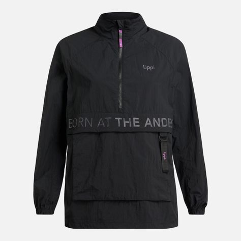 Chaqueta Mujer WindCity WindBreaker 1/4 Zip Negro Lippi-8