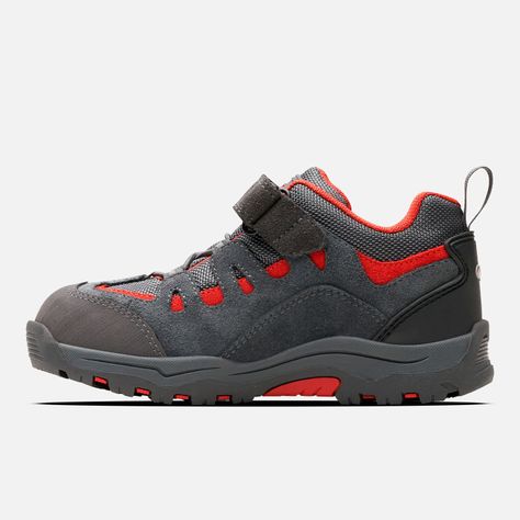 Zapato Niño  Puelo CS Low Velcro Gris Medio Rojo Oscuro Lippi-1