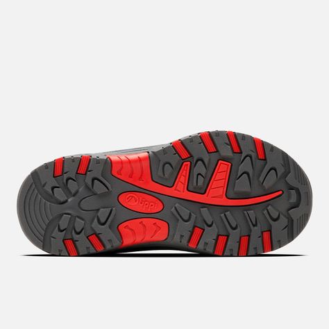 Zapato Niño  Puelo CS Low Velcro Gris Medio Rojo Oscuro Lippi-3