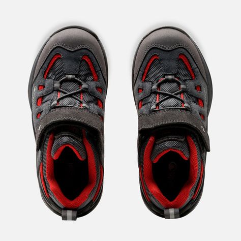 Zapato Niño  Puelo CS Low Velcro Gris Medio Rojo Oscuro Lippi-5