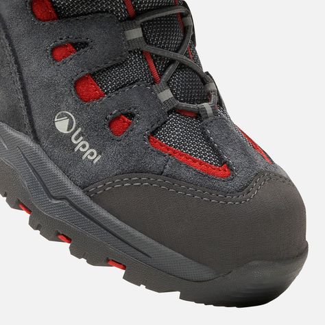 Zapato Niño  Puelo CS Low Velcro Gris Medio Rojo Oscuro Lippi-6