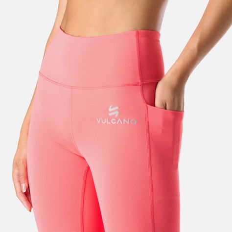 Calza Mujer BTM Compressive 7/8 High Rise Coral Vulcano-4