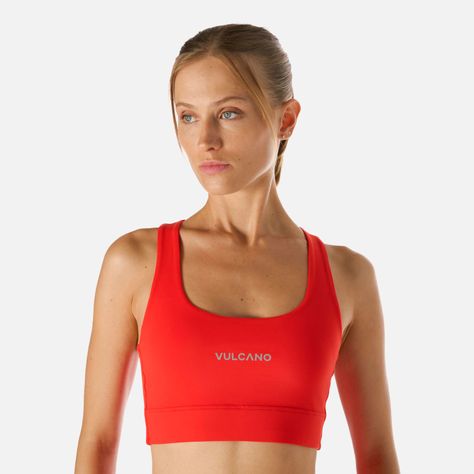 Peto Mujer Built To Move Light Support Rojo Vulcano-4