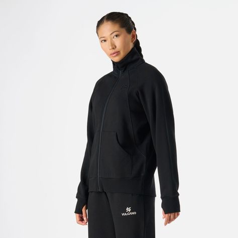 Polerón Mujer Cool Down Full Zip Sweatshirt Negro Vulcano-1