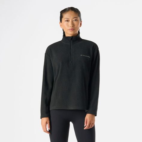 Polerón Mujer Cool Down 1/4 Zip Fleece Negro Vulcano-0