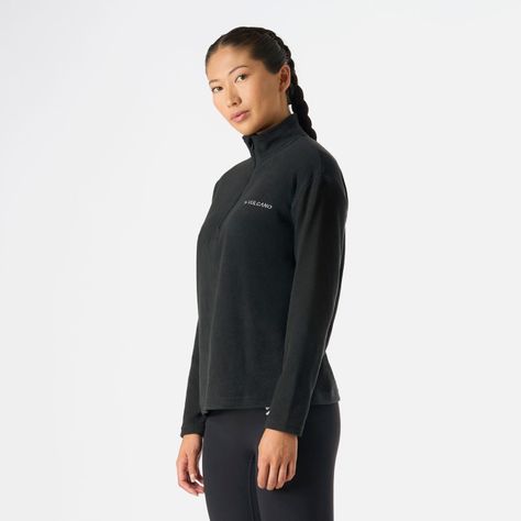 Polerón Mujer Cool Down 1/4 Zip Fleece Negro Vulcano-1