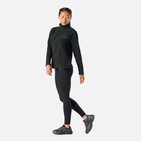 Polerón Mujer Cool Down 1/4 Zip Fleece Negro Vulcano-2