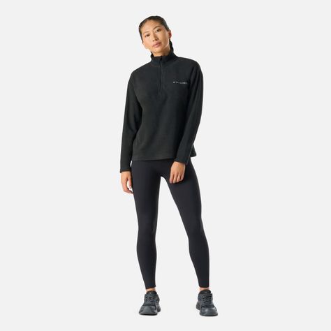 Polerón Mujer Cool Down 1/4 Zip Fleece Negro Vulcano-6