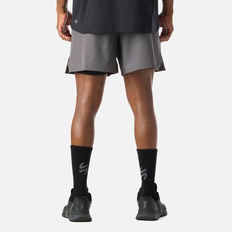 Shorts Hombre Built To Move 2-in-1 5" Gris Medio Vulcano-3