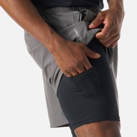 Shorts Hombre Built To Move 2-in-1 5" Gris Medio Vulcano-6