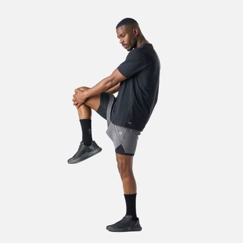Shorts Hombre Built To Move 2-in-1 5" Gris Medio Vulcano-7