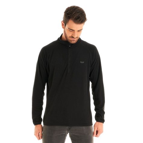 Poleron Hombre Jacaranda Nano-F 14 Zip Negro Lippi V23-1