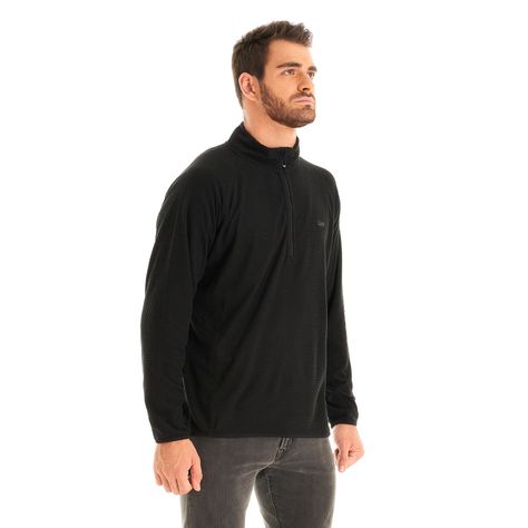 Poleron Hombre Jacaranda Nano-F 14 Zip Negro Lippi V23-2