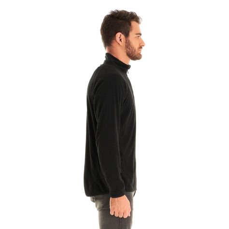 Poleron Hombre Jacaranda Nano-F 14 Zip Negro Lippi V23-3